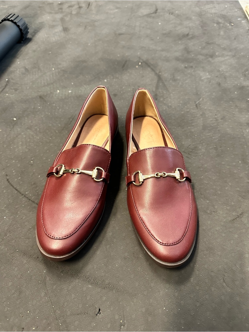LOFT Women's Burgundy Leather Bit Loafers